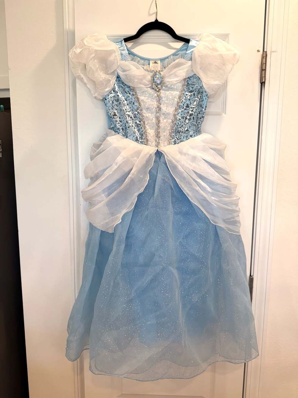 Disney Princess Cinderella Halloween Costume Dress Girls 9/10 Blue Gown NWOT